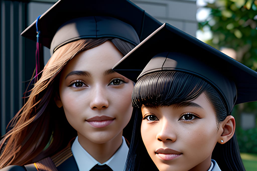 a_portrait_of_a_extremely_detailed_portrait_of_two_children_at_school__graduating_wearing_a_black_graduation_hat__realism__concept_art__unreal_engine_5__f___1__8__v___ray__ultra_hd__8_k_1188741524